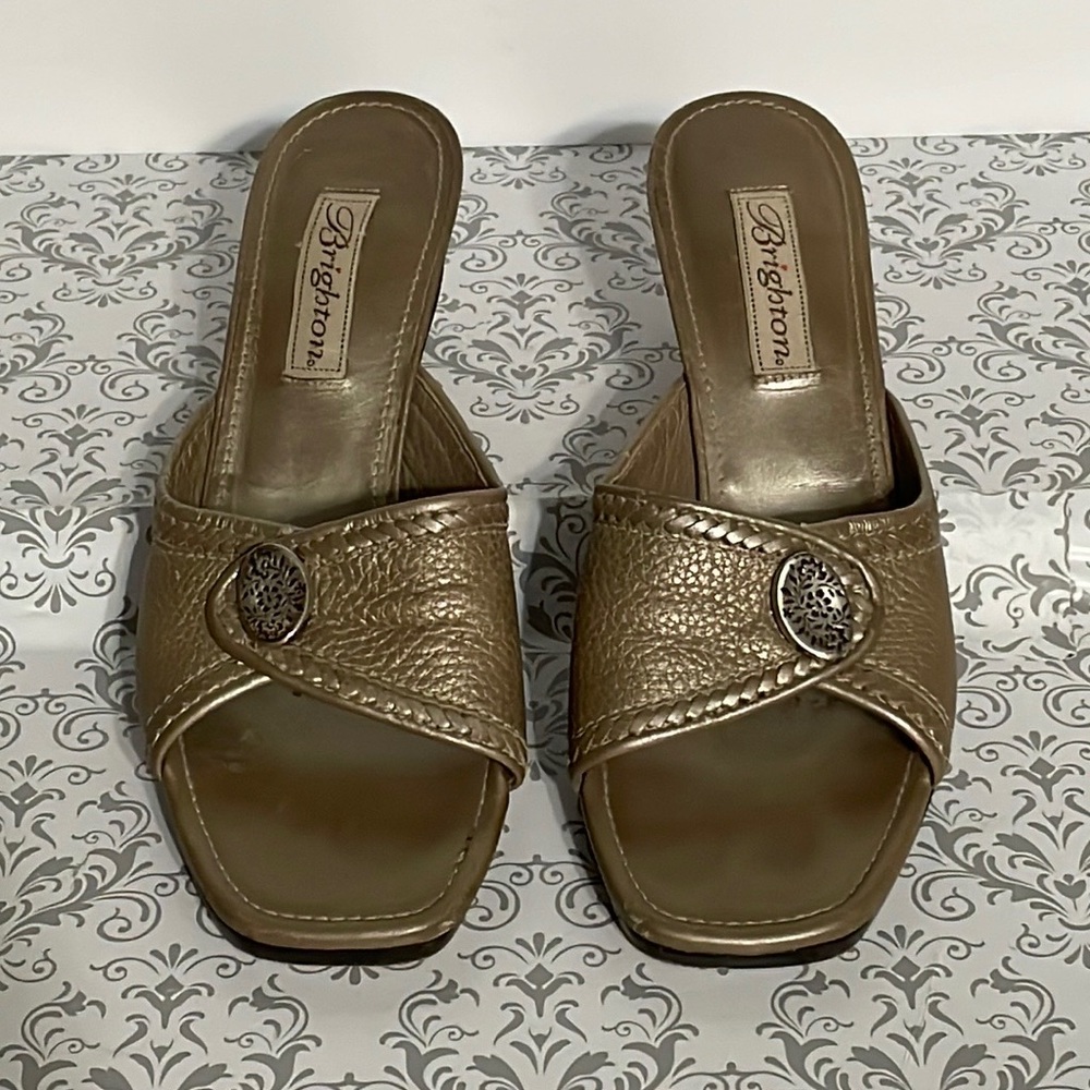 Brighton, parker, slip in,  heeded sandals.